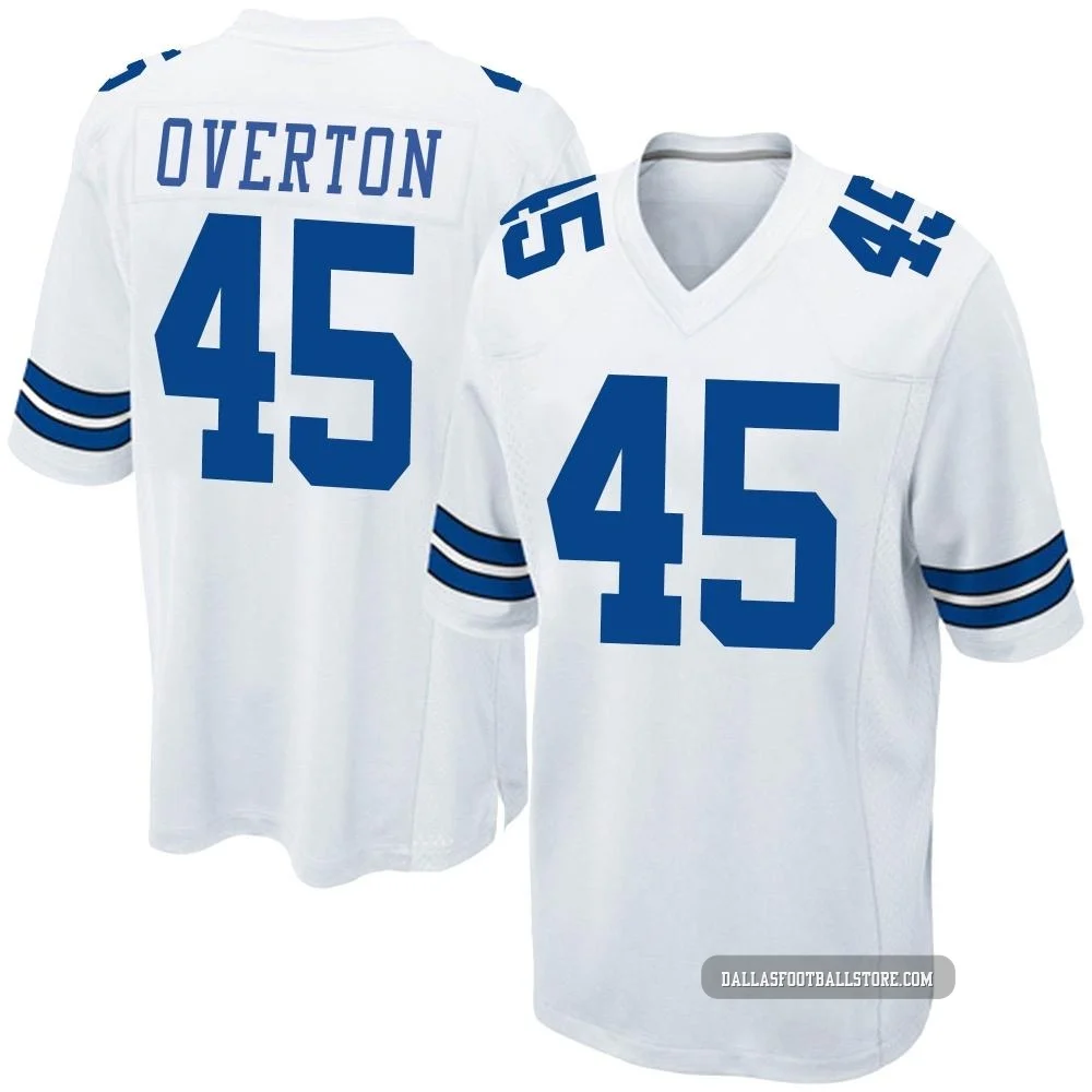 Matt Overton Dallas Cowboys ＃45 Game Men's White Jersey