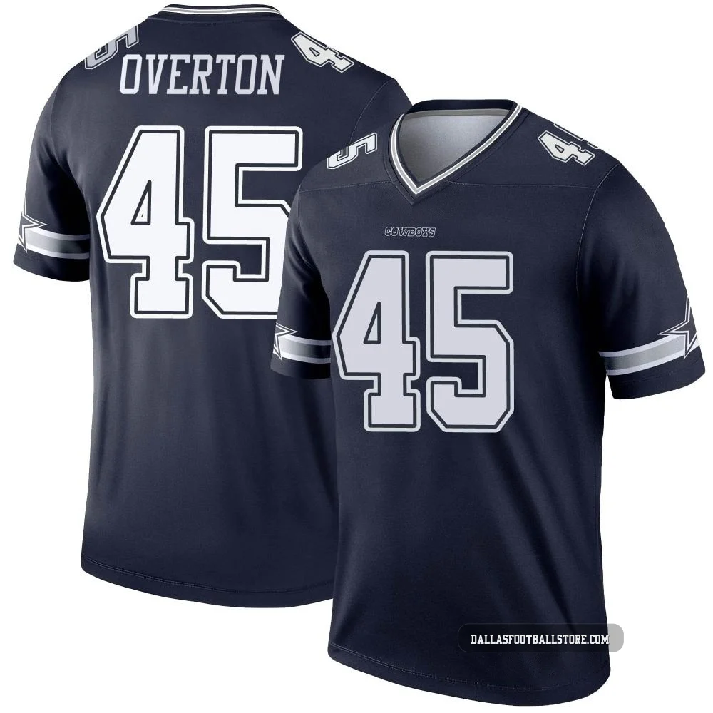 Matt Overton Dallas Cowboys ＃45 Legend Men's Navy Jersey