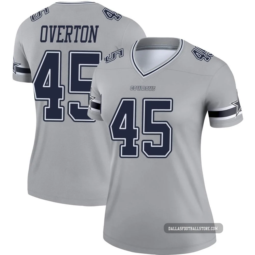 Matt Overton Dallas Cowboys ＃45 Legend Women's Gray Inverted Jersey