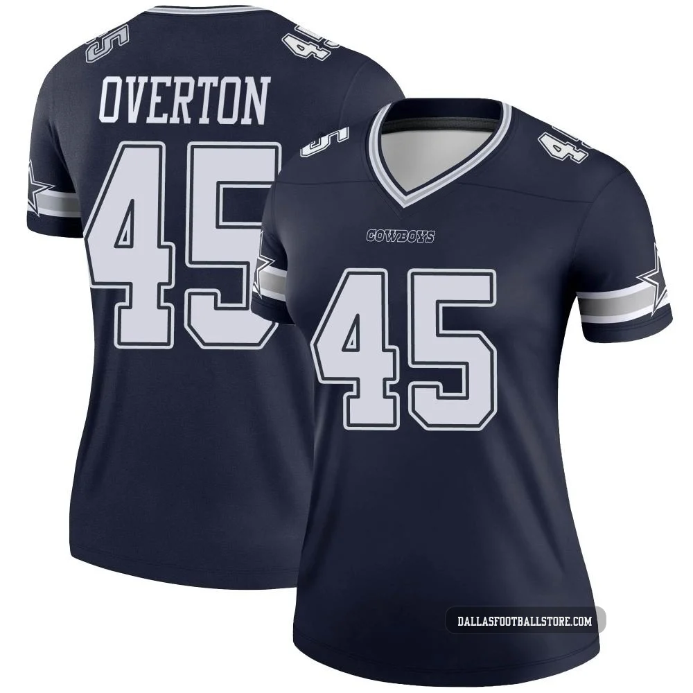Matt Overton Dallas Cowboys ＃45 Legend Women's Navy Jersey