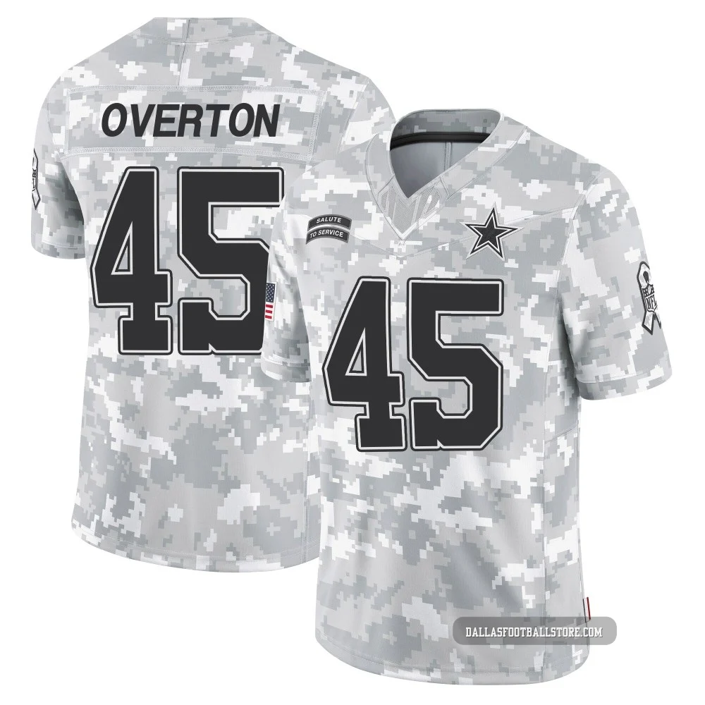 Matt Overton Dallas Cowboys ＃45 Limited Youth Arctic Camo 2024 Salute to Service Jersey