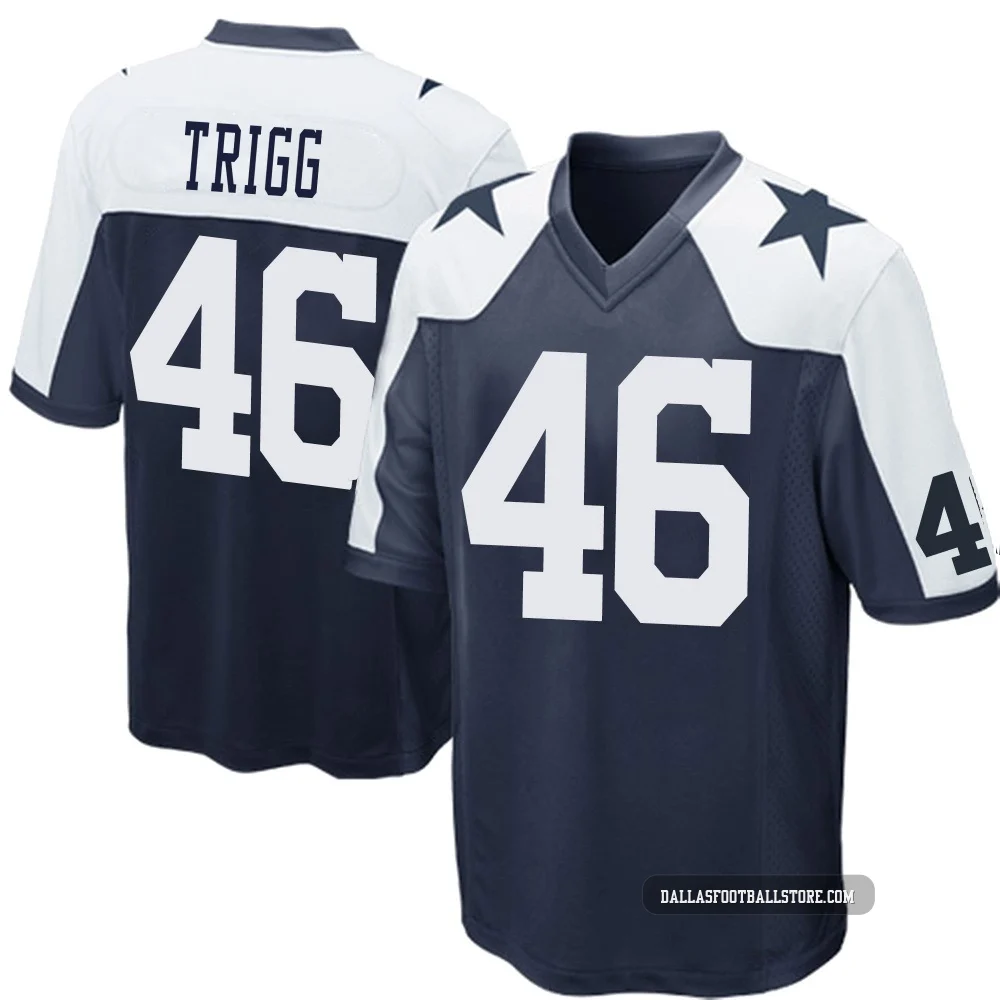 Michael Trigg Dallas Cowboys ＃46 Game Men's Navy Blue Throwback Jersey