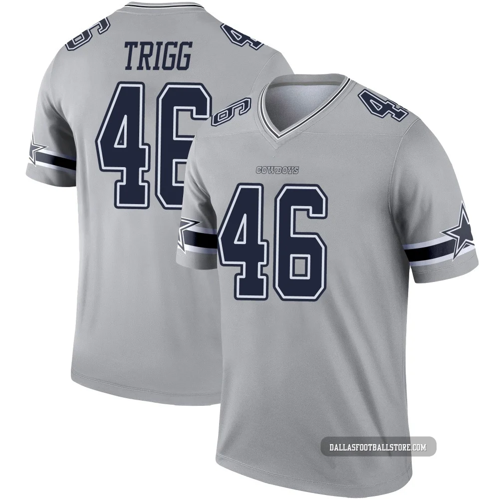 Michael Trigg Dallas Cowboys ＃46 Legend Men's Gray Inverted Jersey