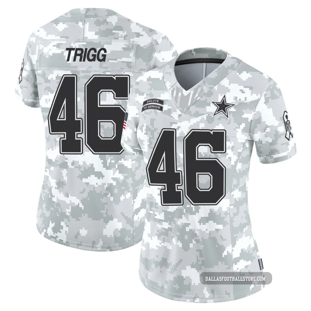 Michael Trigg Dallas Cowboys ＃46 Limited Women's Arctic Camo 2024 Salute to Service Jersey