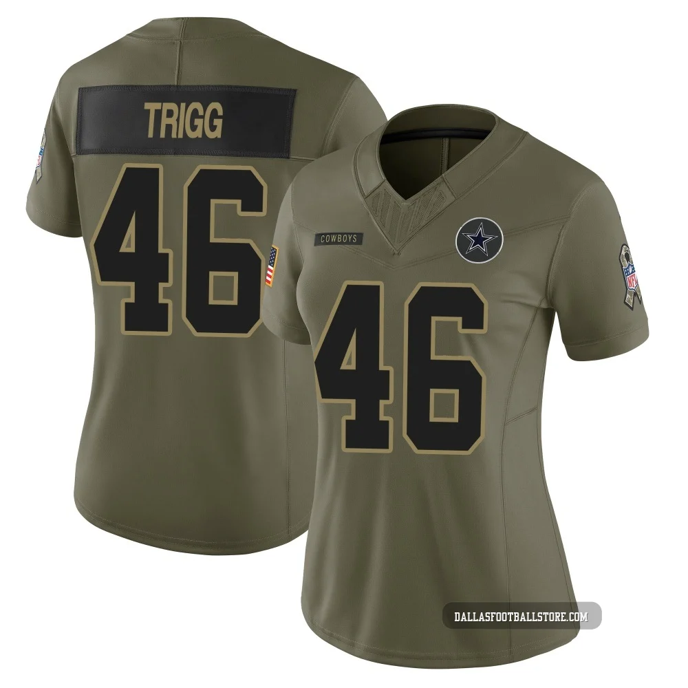 Michael Trigg Dallas Cowboys ＃46 Limited Women's Olive 2025 Salute to Service Jersey
