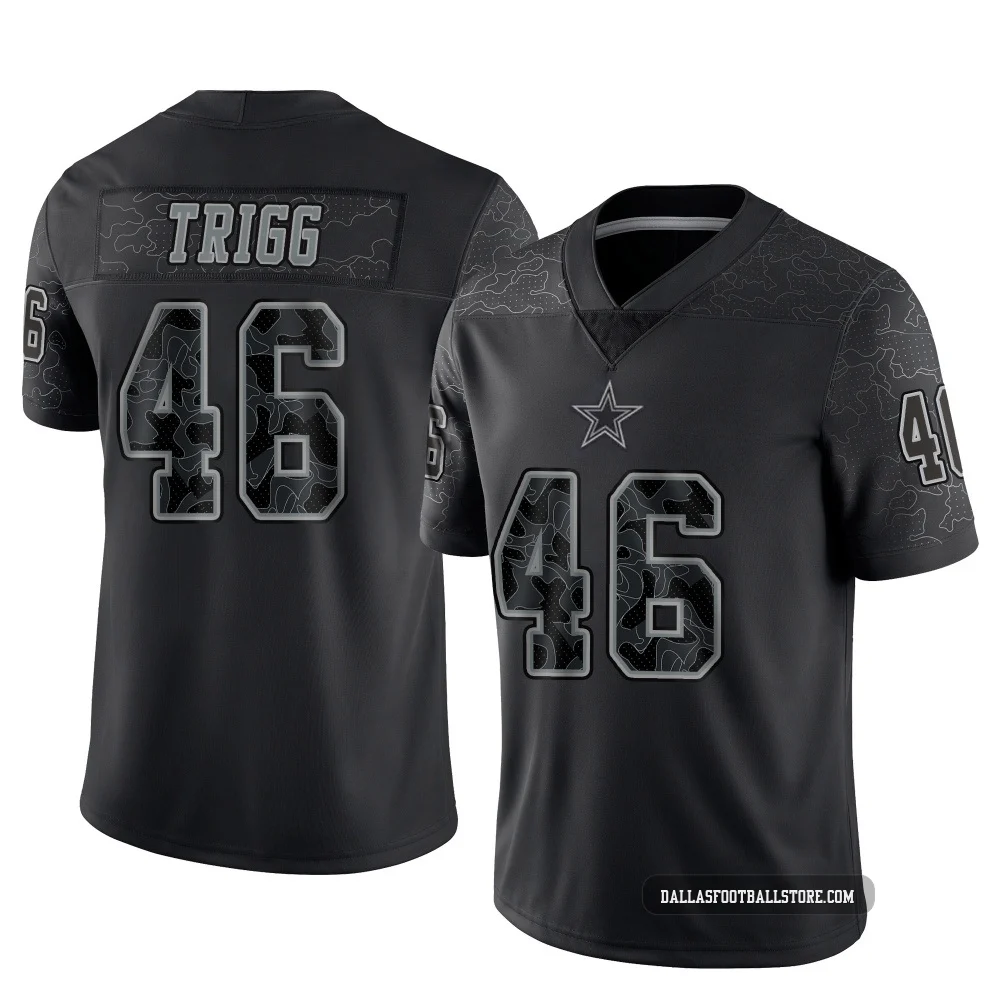 Michael Trigg Dallas Cowboys ＃46 Limited Youth Black Reflective Jersey