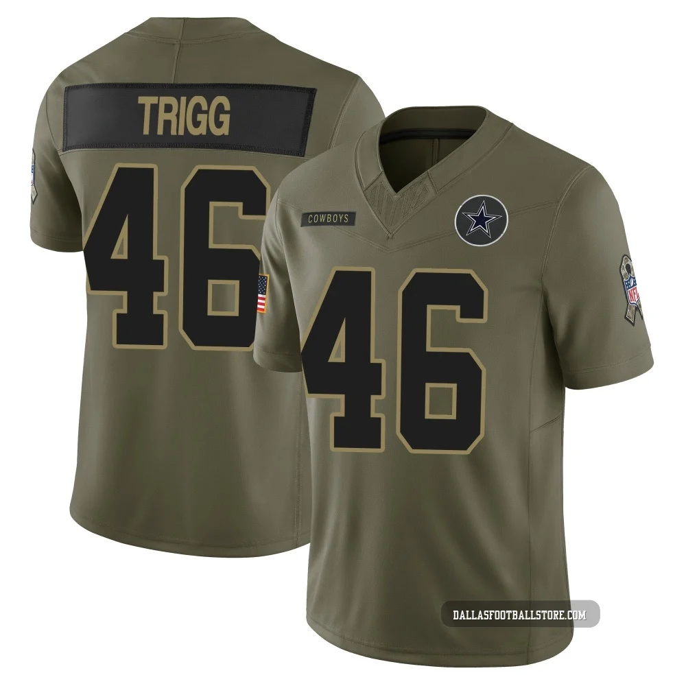Michael Trigg Dallas Cowboys ＃46 Limited Youth Olive 2025 Salute to Service Jersey