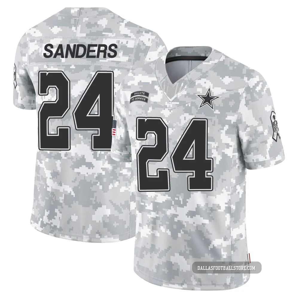 Miles Sanders Dallas Cowboys ＃24 Limited Men's Arctic Camo 2024 Salute to Service Jersey