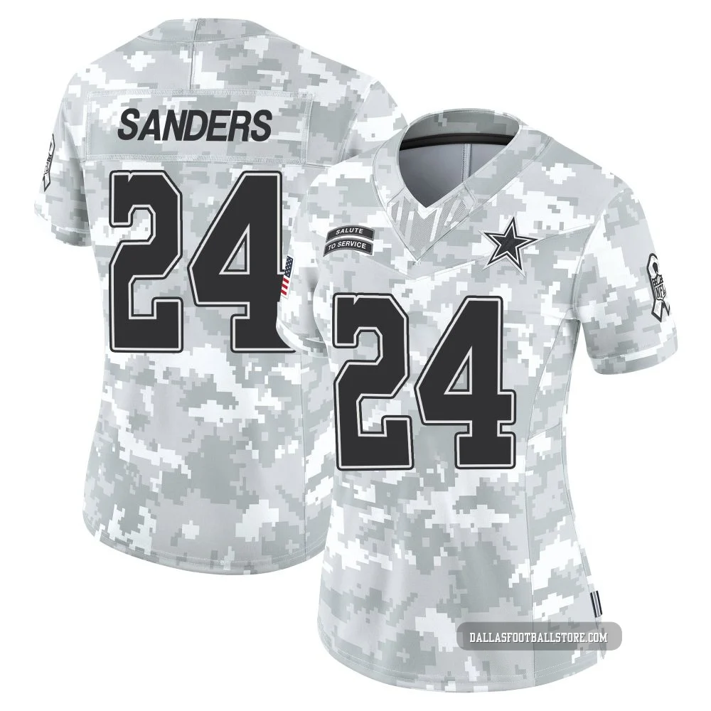 Miles Sanders Dallas Cowboys ＃24 Limited Women's Arctic Camo 2024 Salute to Service Jersey