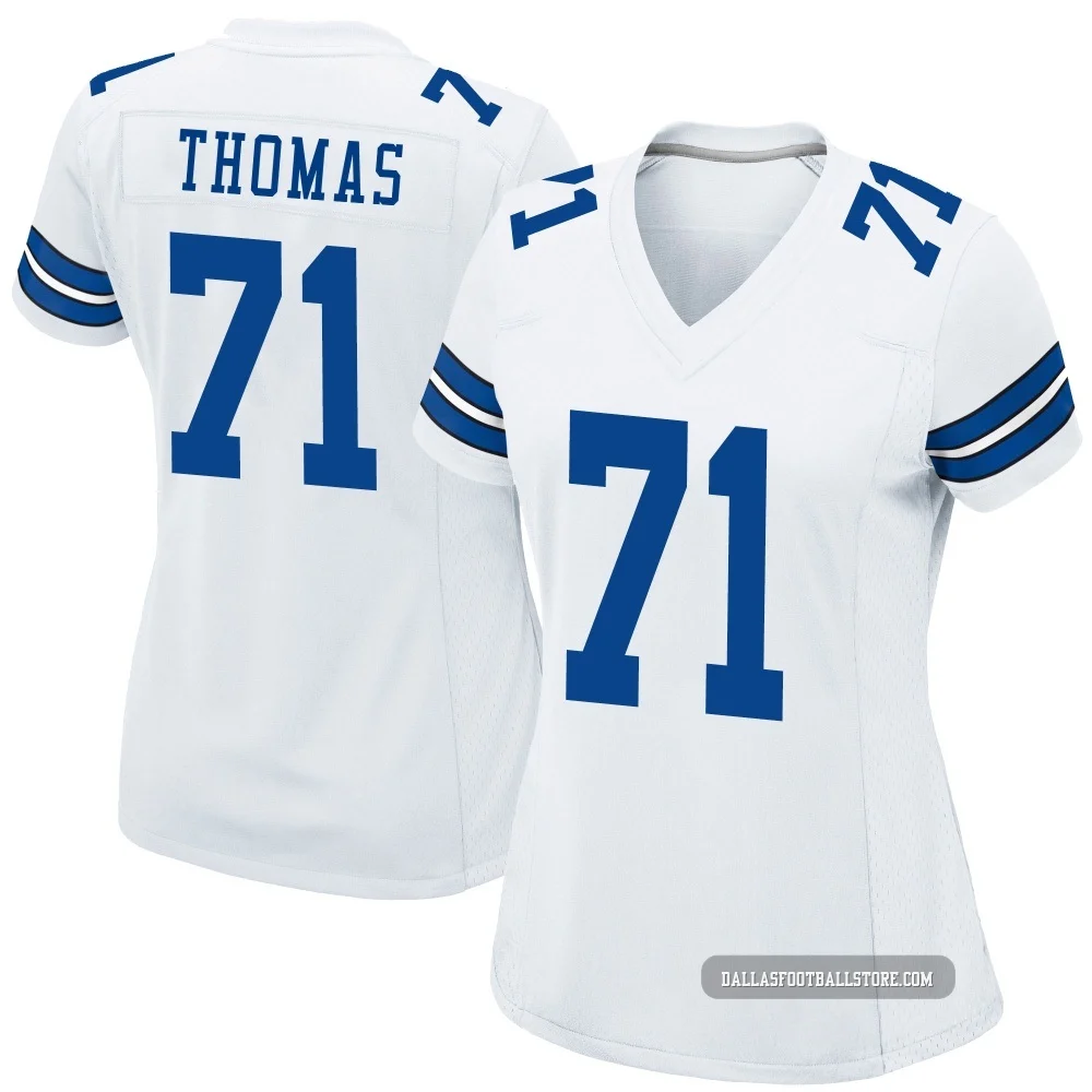 Nathan Thomas Dallas Cowboys ＃71 Game Women's White Jersey