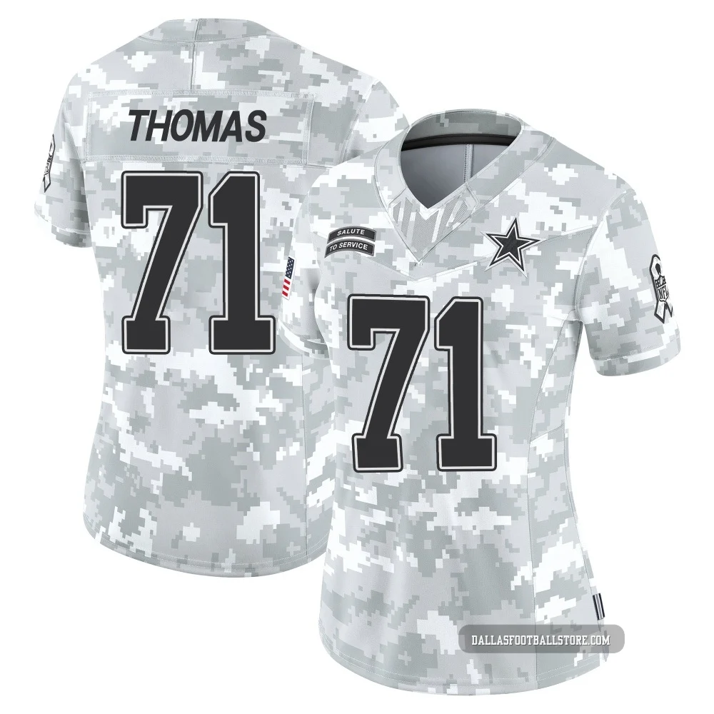 Nathan Thomas Dallas Cowboys ＃71 Limited Women's Arctic Camo 2024 Salute to Service Jersey