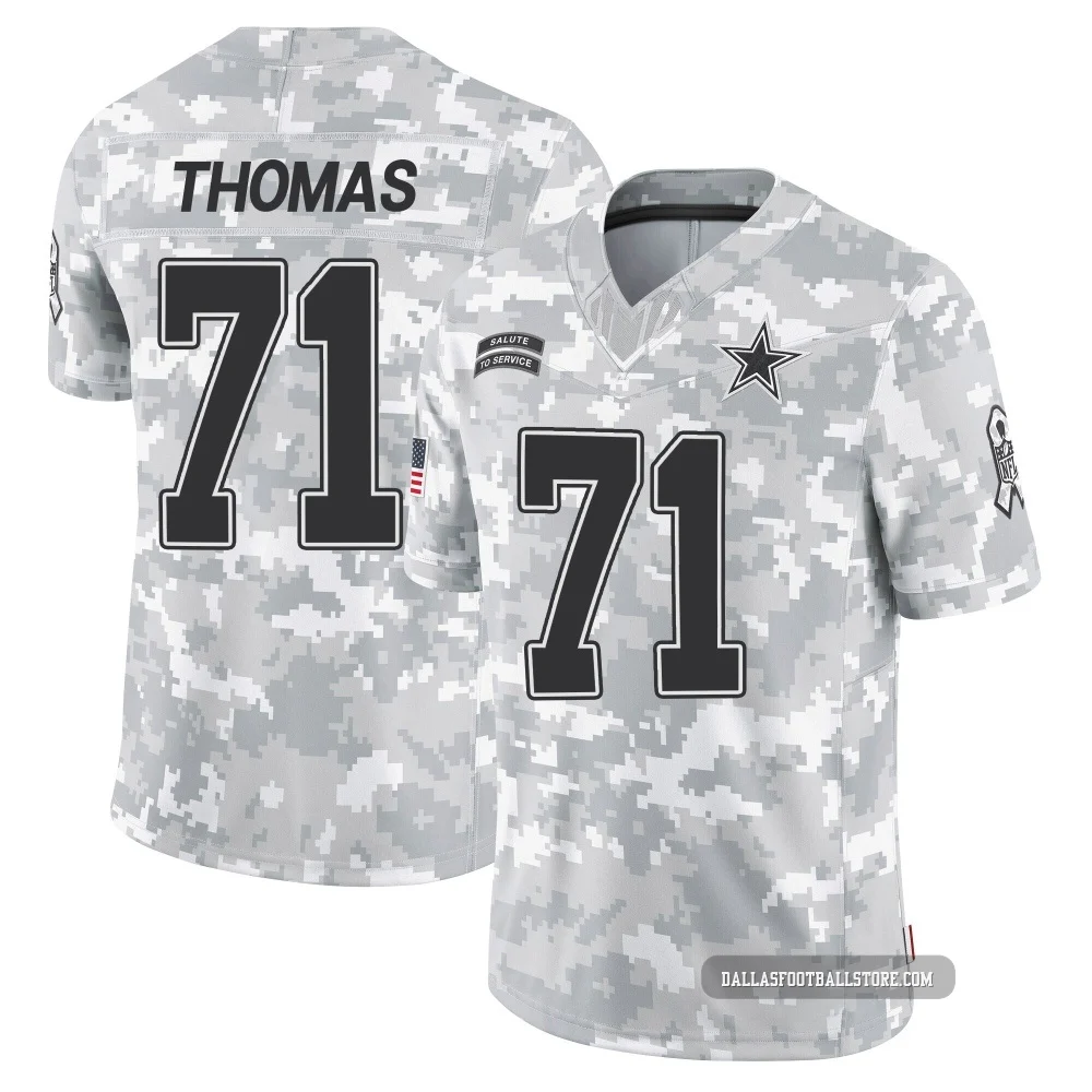 Nathan Thomas Dallas Cowboys ＃71 Limited Youth Arctic Camo 2024 Salute to Service Jersey