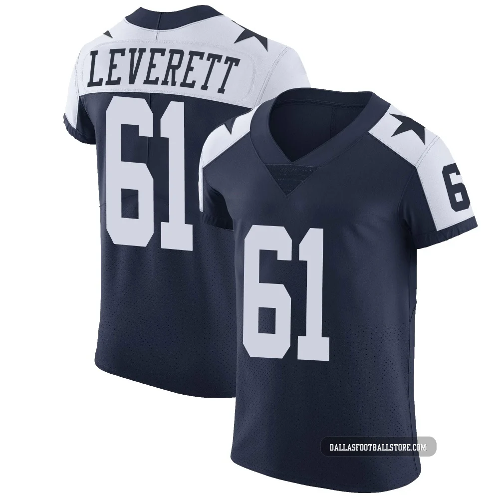 Nick Leverett Dallas Cowboys ＃61 Elite Men's Navy Alternate Vapor Untouchable Jersey