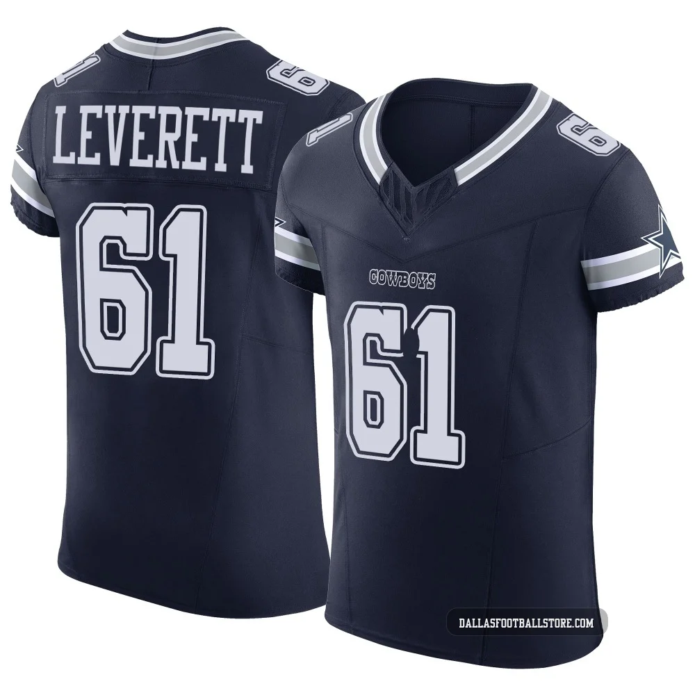 Nick Leverett Dallas Cowboys ＃61 Elite Men's Navy Vapor F.U.S.E. Jersey