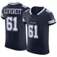 Nick Leverett Dallas Cowboys ＃61 Elite Men's Navy Vapor F.U.S.E. Jersey