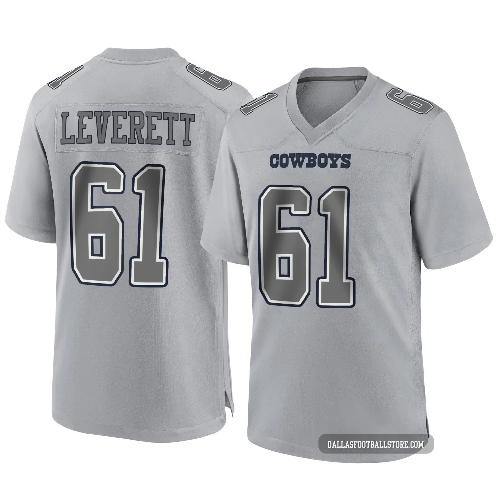 Nick Leverett Dallas Cowboys ＃61 Game Men's Gray Atmosphere Fashion Jersey