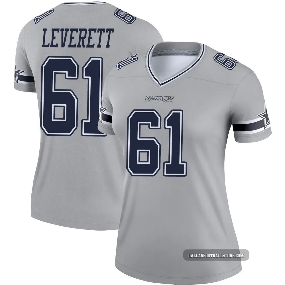 Nick Leverett Dallas Cowboys ＃61 Legend Women's Gray Inverted Jersey