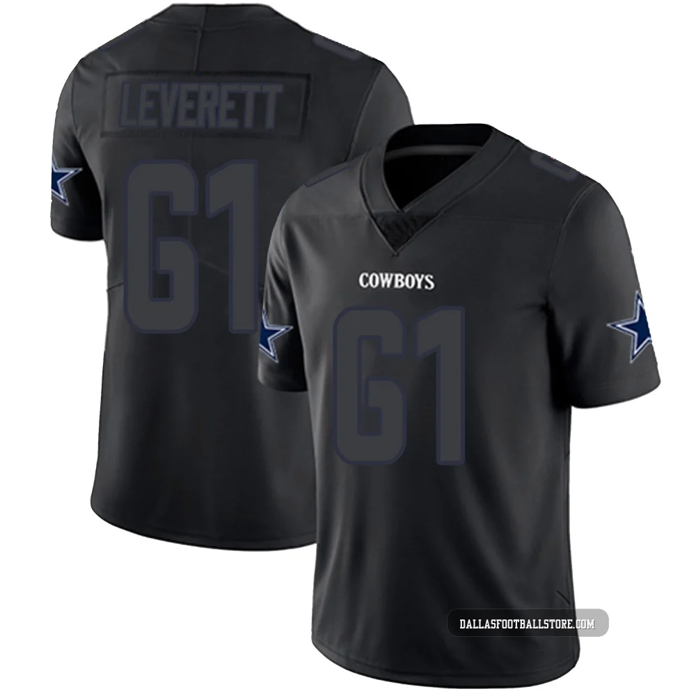 Nick Leverett Dallas Cowboys ＃61 Limited Men's Black Impact Jersey