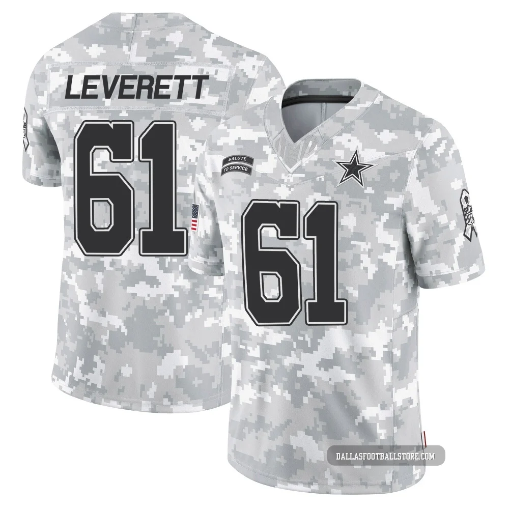 Nick Leverett Dallas Cowboys ＃61 Limited Youth Arctic Camo 2024 Salute to Service Jersey