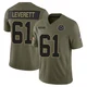 Nick Leverett Dallas Cowboys ＃61 Limited Youth Olive 2025 Salute to Service Jersey