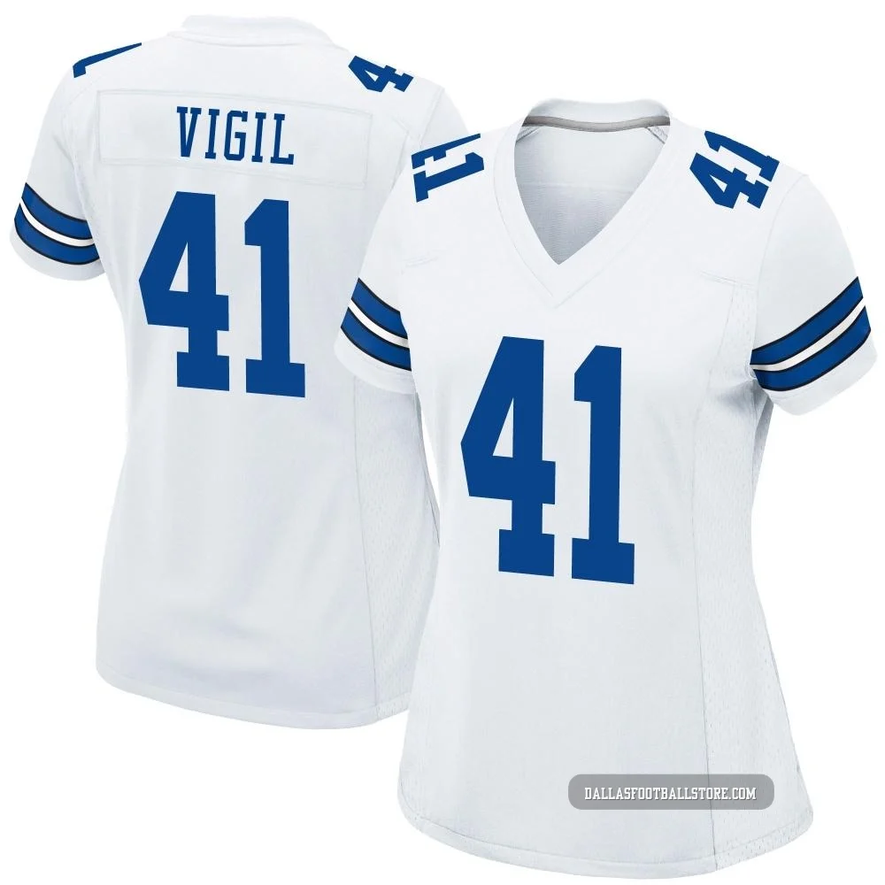 Nick Vigil Dallas Cowboys ＃41 Game Women's White Jersey