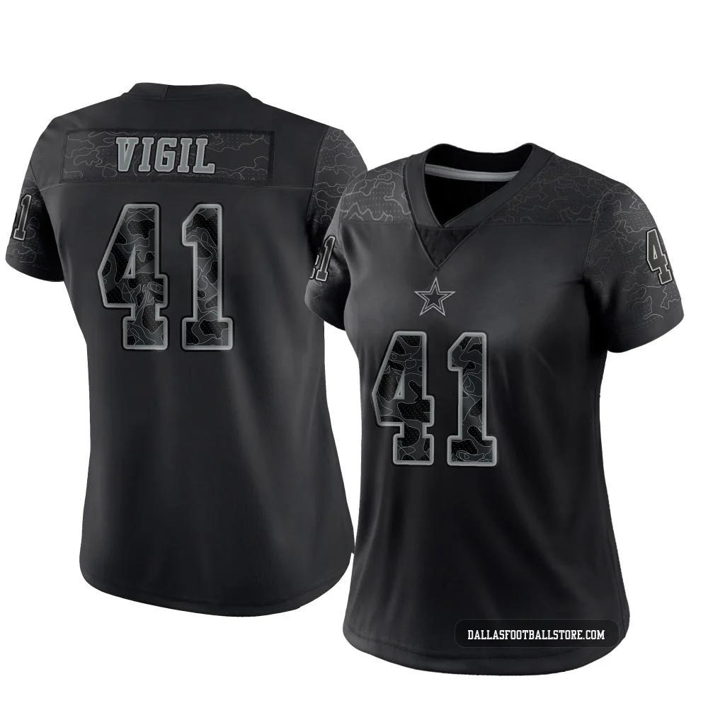 Nick Vigil Dallas Cowboys ＃41 Limited Women's Black Reflective Jersey