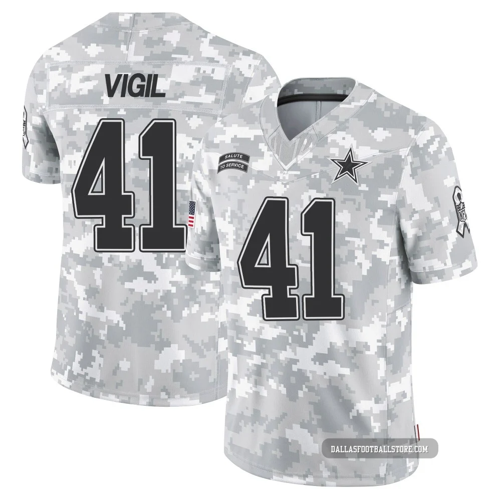 Nick Vigil Dallas Cowboys ＃41 Limited Youth Arctic Camo 2024 Salute to Service Jersey