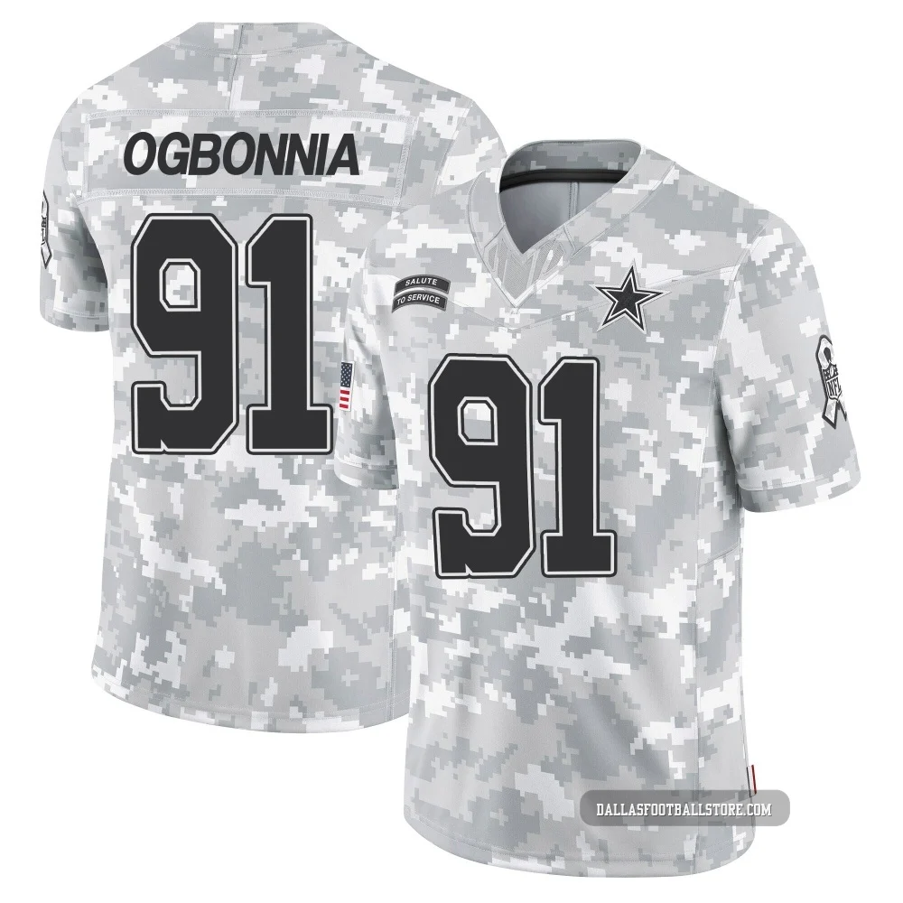 Otito Ogbonnia Dallas Cowboys ＃91 Limited Youth Arctic Camo 2024 Salute to Service Jersey