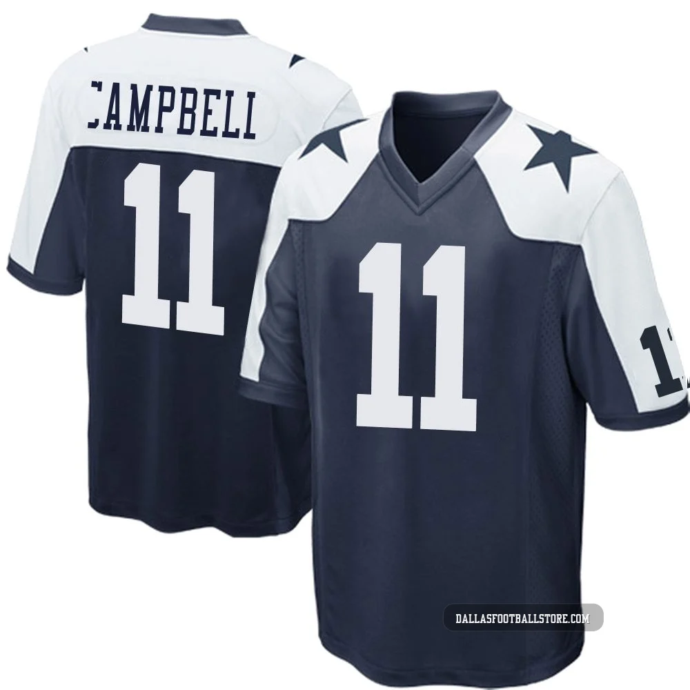Parris Campbell Dallas Cowboys ＃11 Game Men's Navy Blue Throwback Jersey