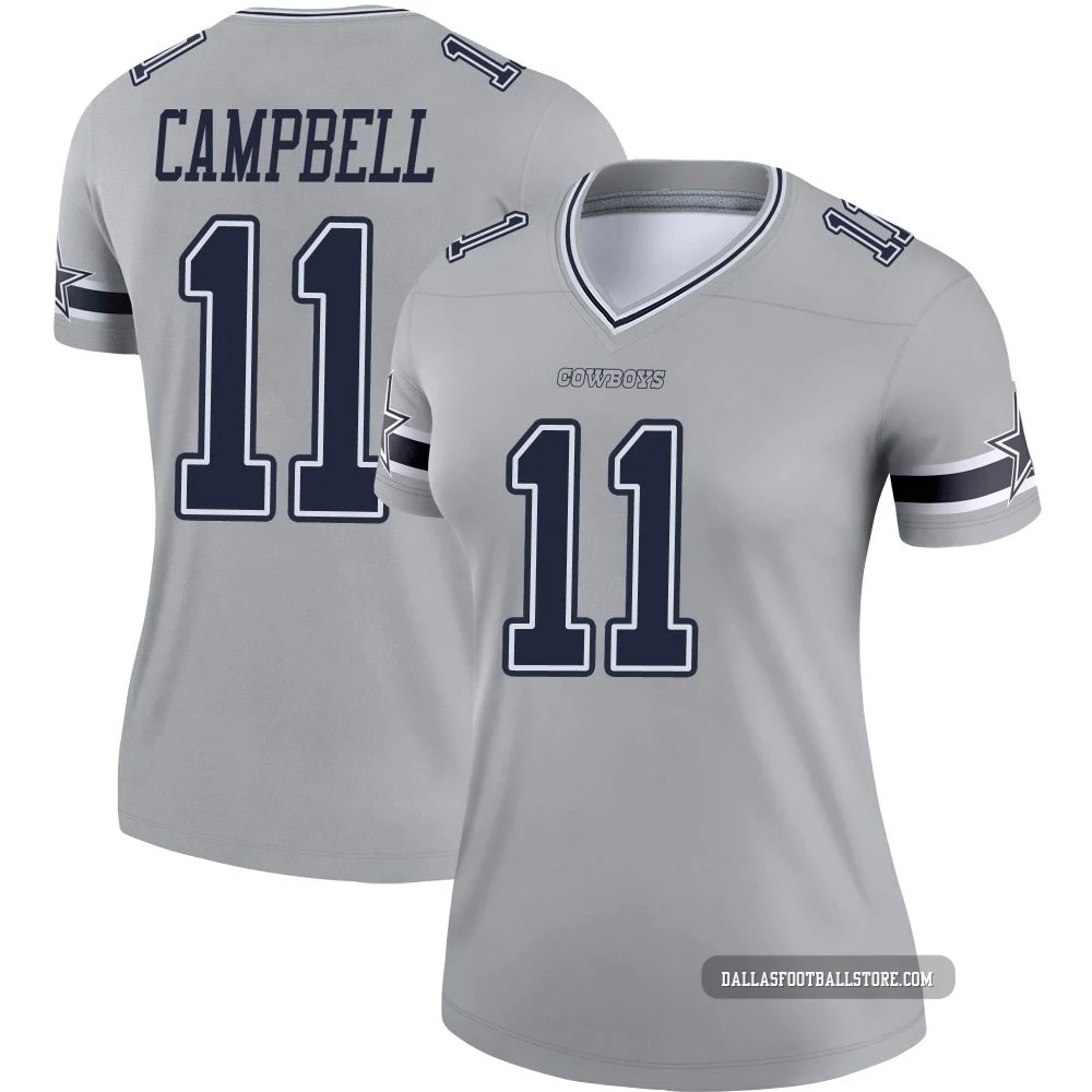 Parris Campbell Dallas Cowboys ＃11 Legend Women's Gray Inverted Jersey