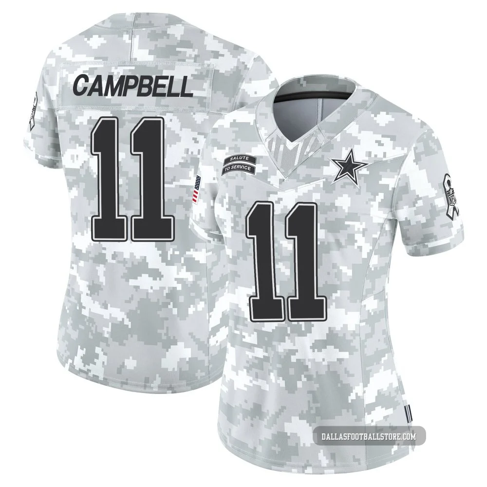 Parris Campbell Dallas Cowboys ＃11 Limited Women's Arctic Camo 2024 Salute to Service Jersey
