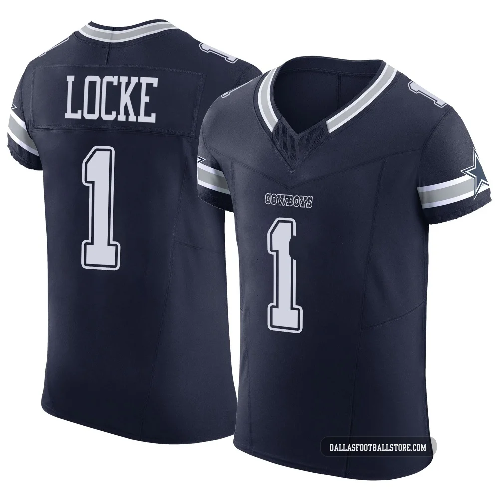 P.J. Locke Dallas Cowboys ＃1 Elite Men's Navy Vapor F.U.S.E. Jersey
