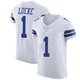 P.J. Locke Dallas Cowboys ＃1 Elite Men's White Vapor Untouchable Jersey