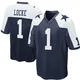 P.J. Locke Dallas Cowboys ＃1 Game Men's Navy Blue Throwback Jersey