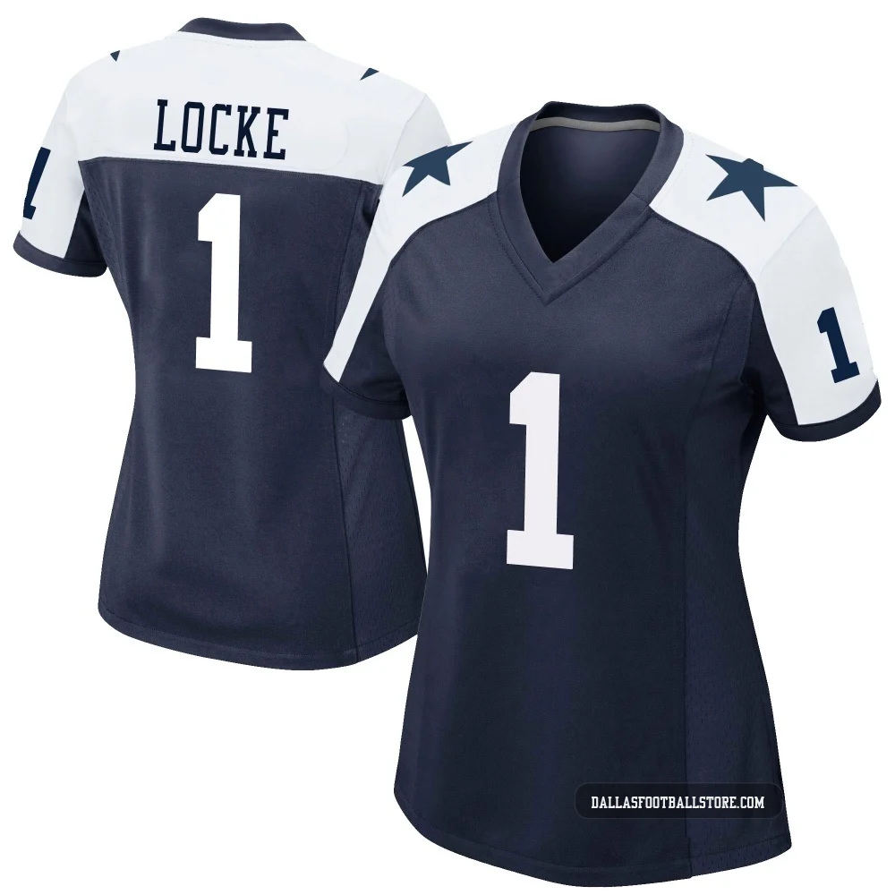 P.J. Locke Dallas Cowboys ＃1 Game Women's Navy Alternate Jersey