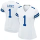 P.J. Locke Dallas Cowboys ＃1 Game Women's White Jersey