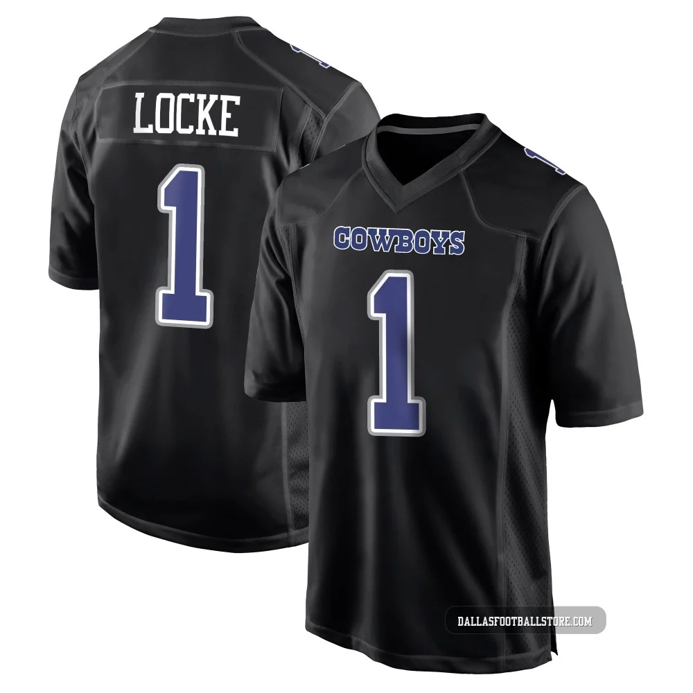 P.J. Locke Dallas Cowboys ＃1 Game Youth Black Carbon Fashion Jersey