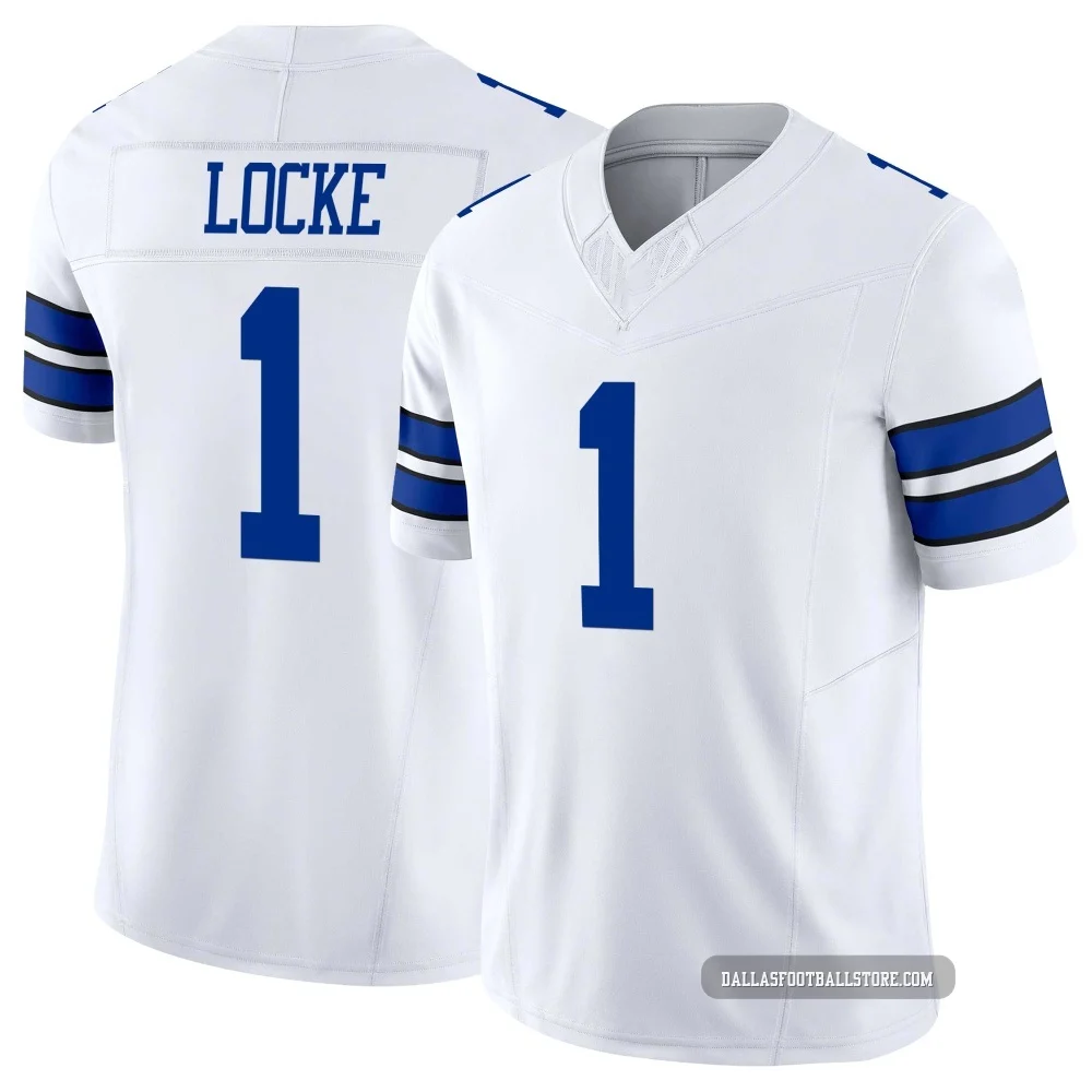 P.J. Locke Dallas Cowboys ＃1 Limited Men's White Vapor F.U.S.E. Jersey