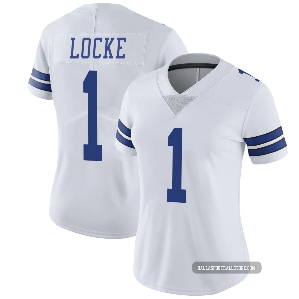 P.J. Locke Dallas Cowboys ＃1 Limited Women's White Vapor Untouchable Jersey