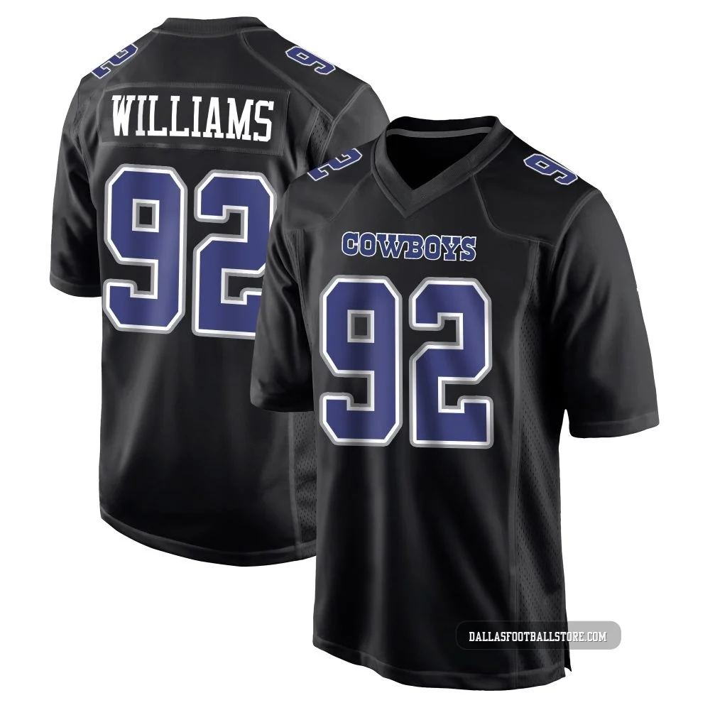 Quinnen Williams Dallas Cowboys ＃92 Game Men's Black Carbon Fashion Jersey
