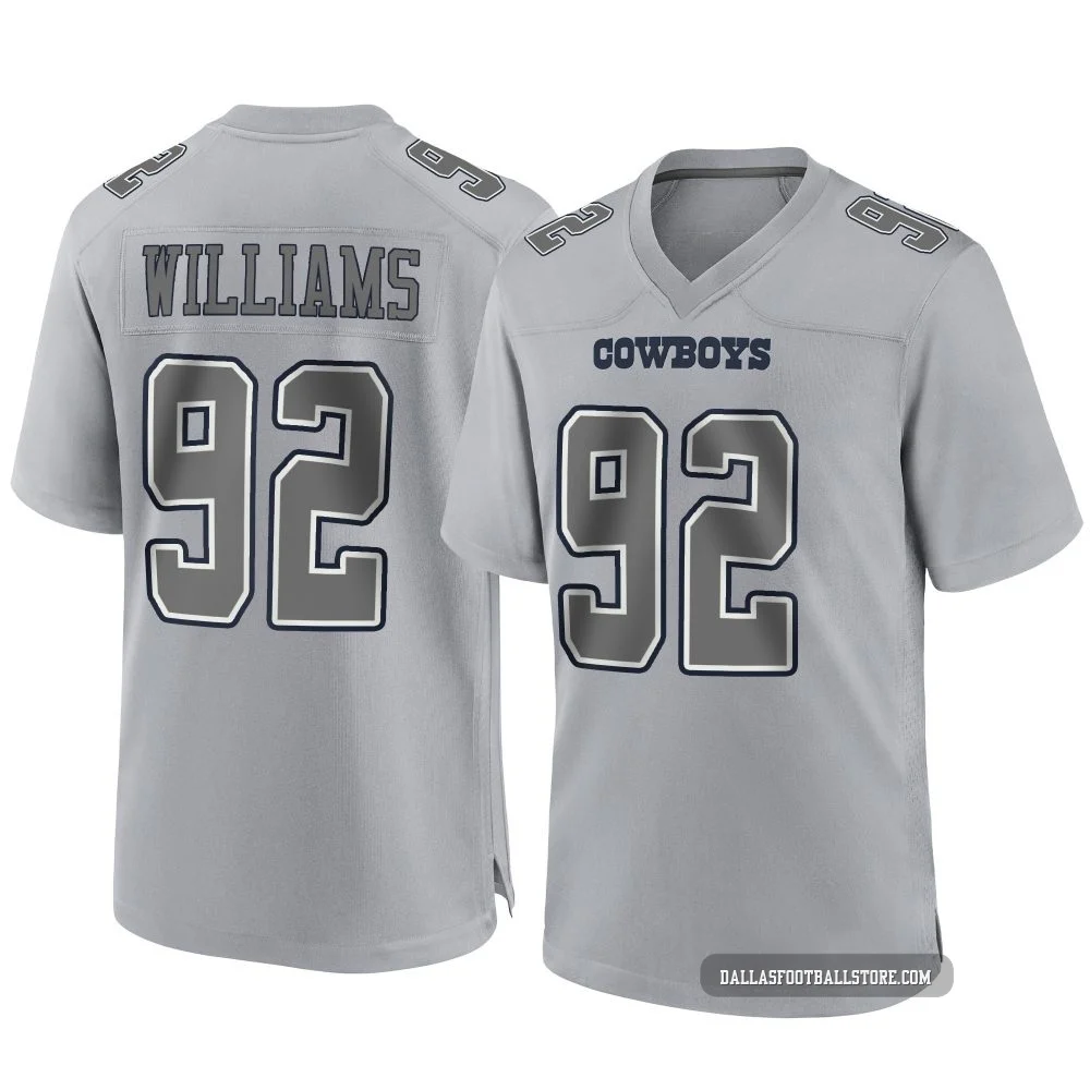 Quinnen Williams Dallas Cowboys ＃92 Game Men's Gray Atmosphere Fashion Jersey