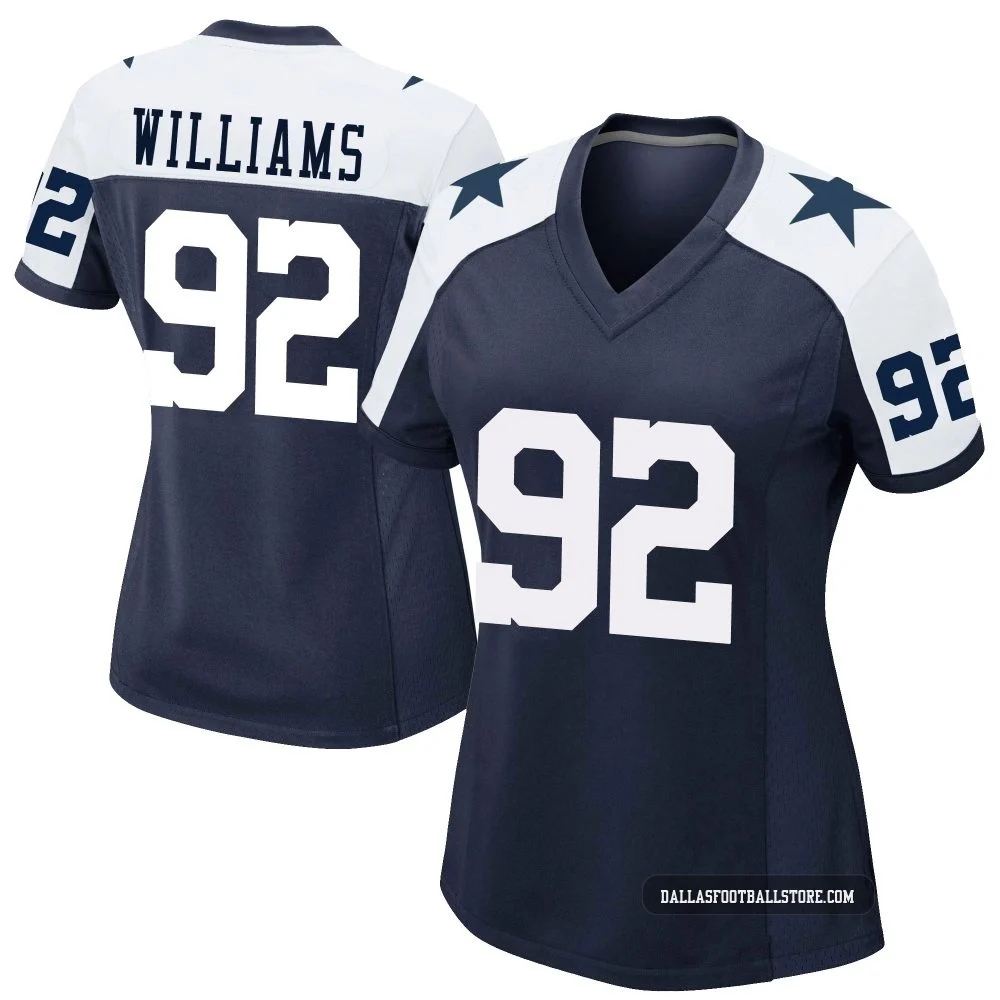 Quinnen Williams Dallas Cowboys ＃92 Game Women's Navy Alternate Jersey