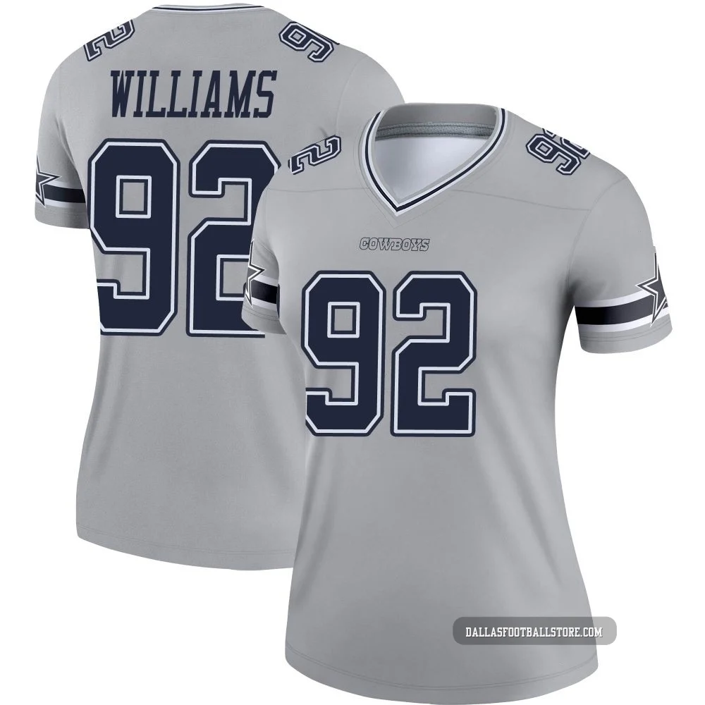 Quinnen Williams Dallas Cowboys ＃92 Legend Women's Gray Inverted Jersey
