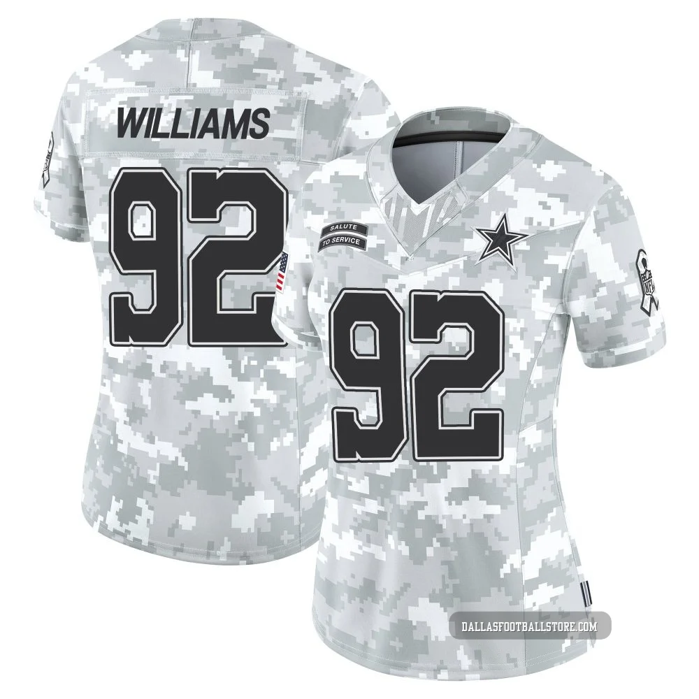 Quinnen Williams Dallas Cowboys ＃92 Limited Women's Arctic Camo 2024 Salute to Service Jersey
