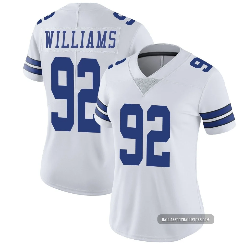 Quinnen Williams Dallas Cowboys ＃92 Limited Women's White Vapor Untouchable Jersey