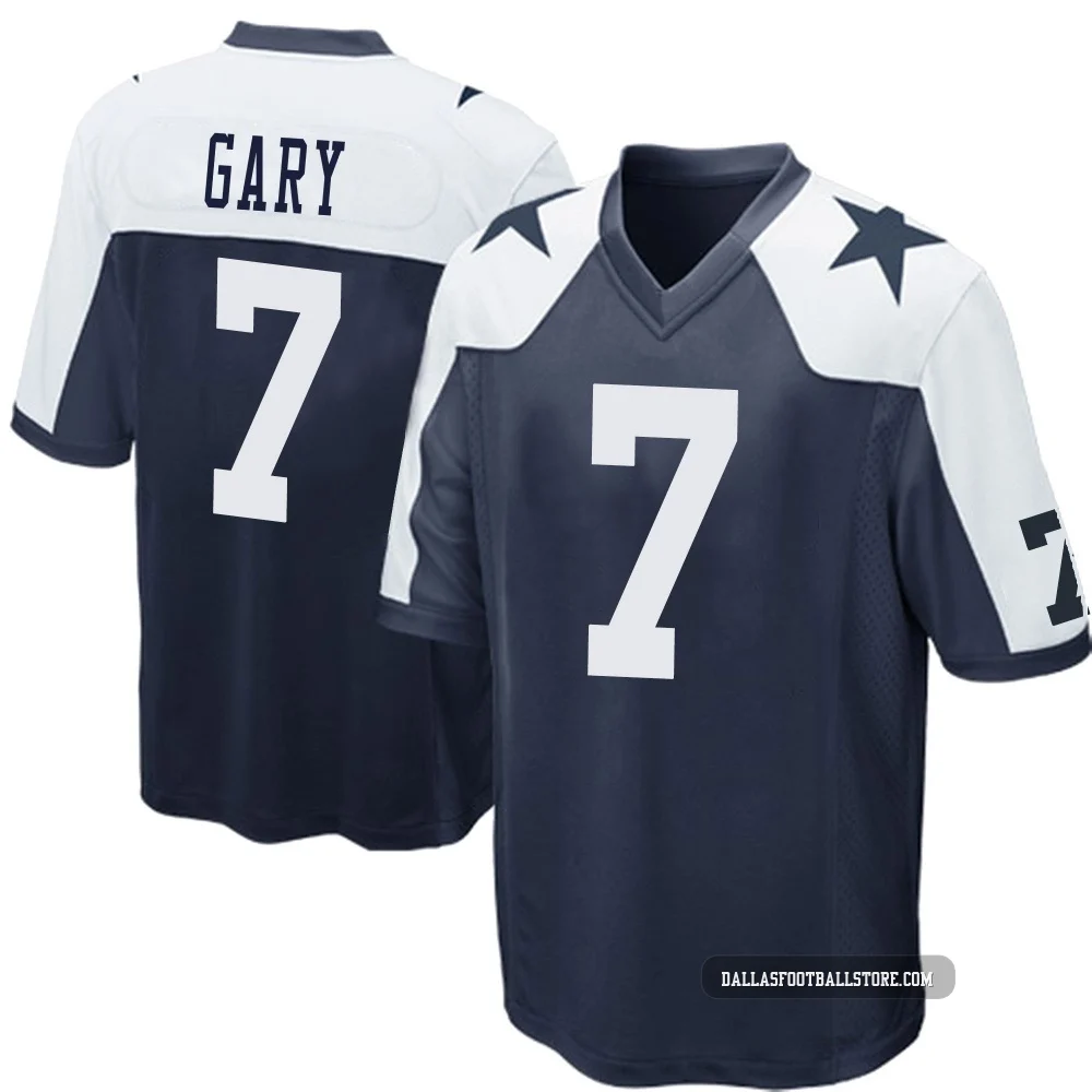 Rashan Gary Dallas Cowboys ＃7 Game Men's Navy Blue Throwback Jersey