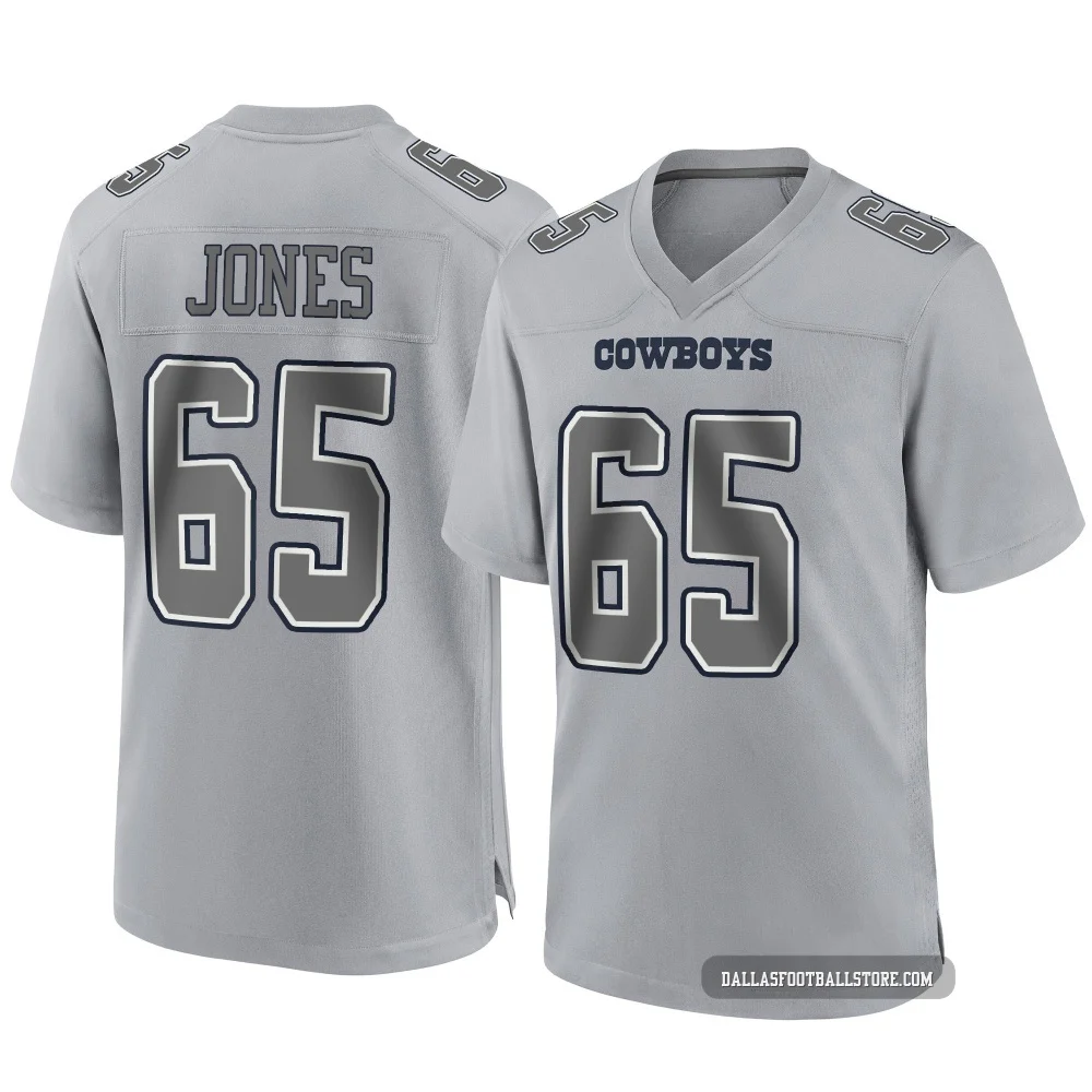 Rob Jones Dallas Cowboys ＃65 Game Men's Gray Atmosphere Fashion Jersey