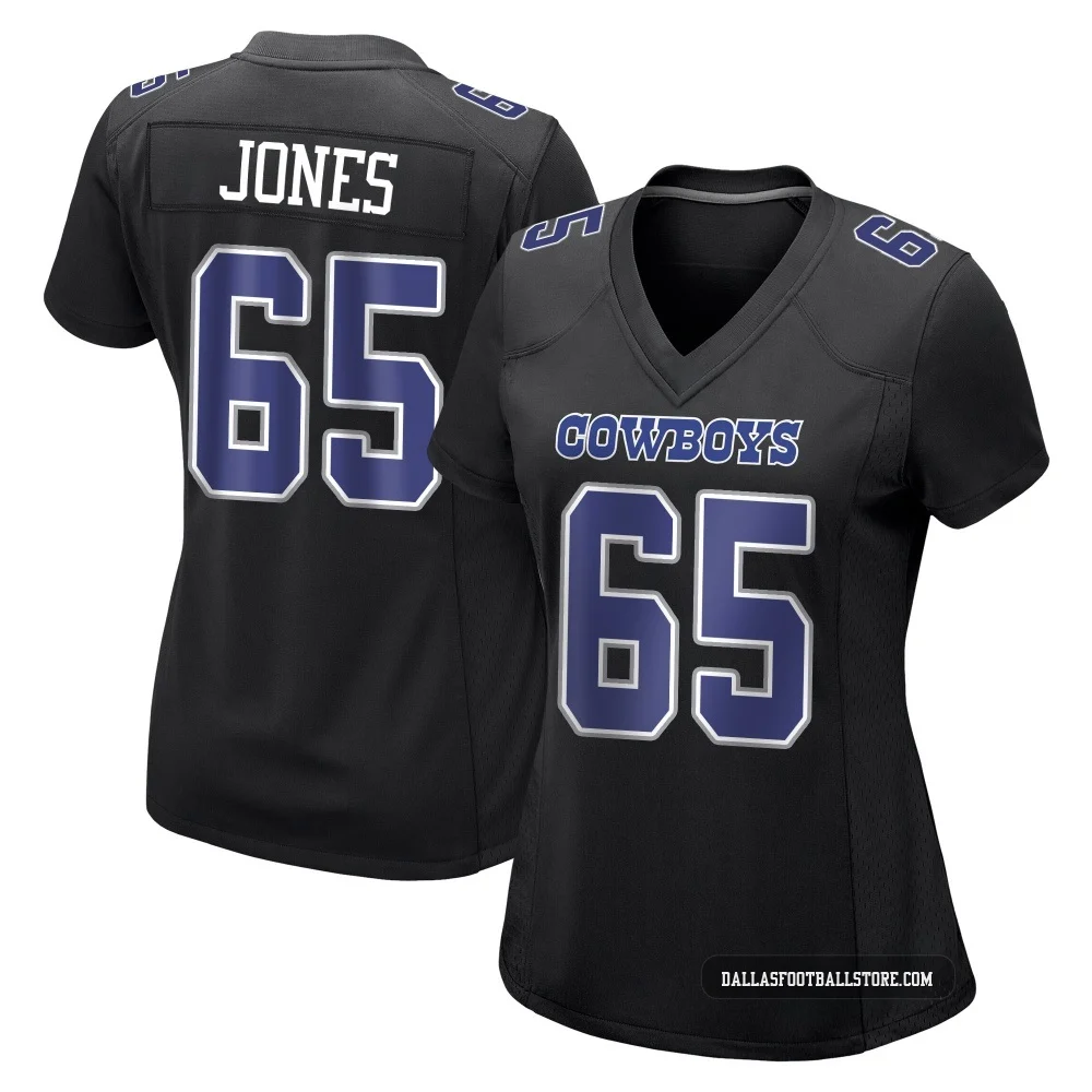 Rob Jones Dallas Cowboys ＃65 Game Women's Black Carbon Fashion Jersey
