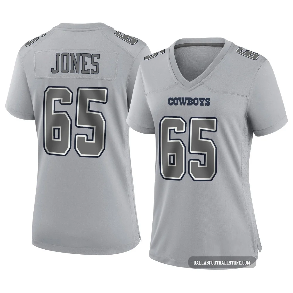 Rob Jones Dallas Cowboys ＃65 Game Women's Gray Atmosphere Fashion Jersey