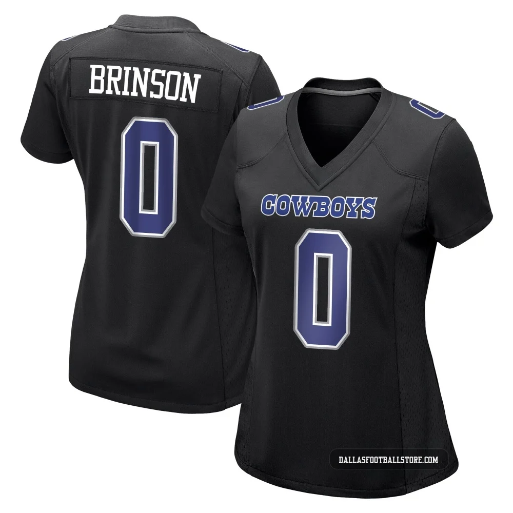 Romello Brinson Dallas Cowboys ＃0 Game Women's Black Carbon Fashion Jersey